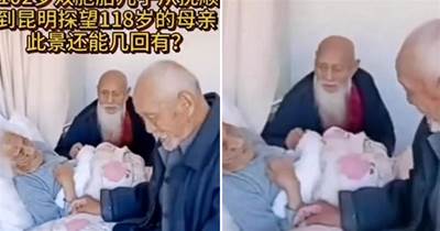 102歲雙胞胎老人跨越千里看118歲母親，母子同框引人落淚：誰曾經不是個孩子？