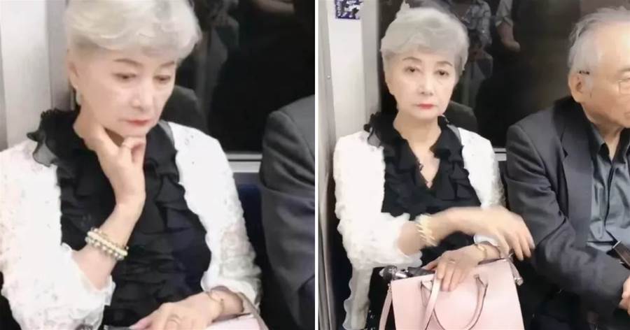 6旬老奶奶搭地鐵，滿頭白髮但氣質優雅顏值高，旁人駐足「發現被[偷.拍]瞬間」驚艷網友：美麗真的與年齡無關