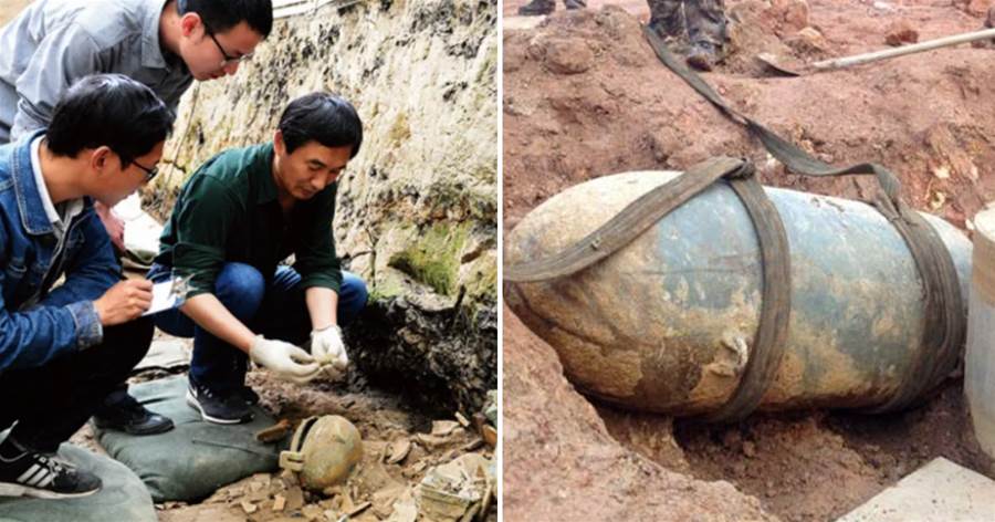 2016年，四川農場挖出「鐵罐」，施工隊以為是日軍炸彈，專家來后樂開了花：發財了